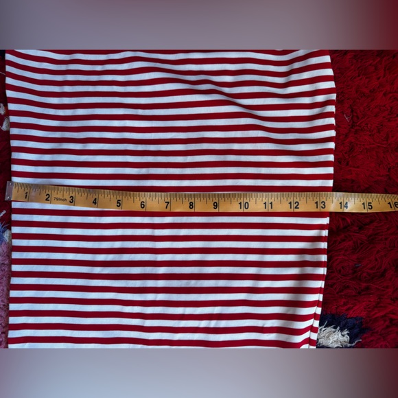 90s Vintage Bisou Bisou Red & White Horizontal Stripe Body Con Dress - Picture 10 of 12